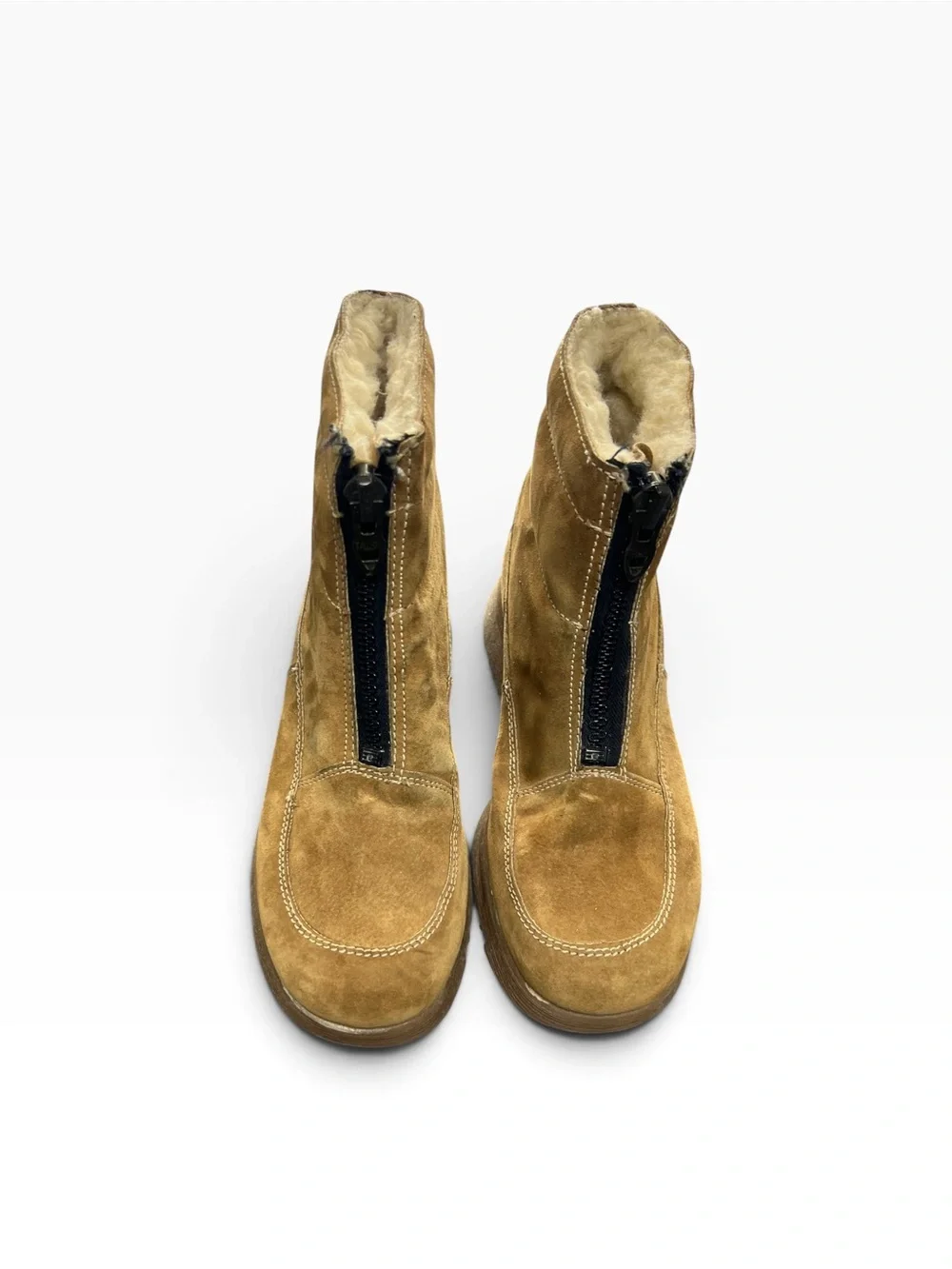 Rare Vintage 1970s Hush Puppies Tan Suede Winter Boots Size 12M
